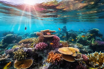 Exploring the Enchanting Abyss: Delving into an Underwater World of Vibrant Marine Life, Intricate Coral Formations, and Awe-Inspiring Wonders, generative AI