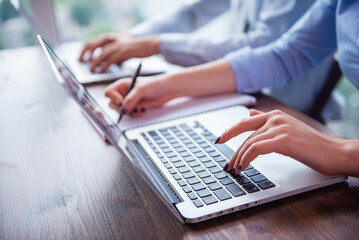 Beautiful business couple working