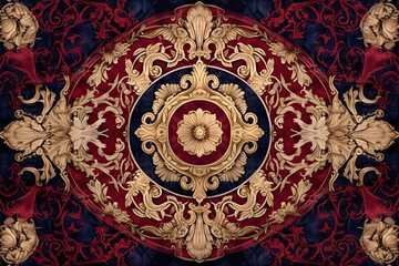 Ornate Medieval Banner: Royal Crest, Rich Velvet Fabric, Grandeur and Nobility, generative AI