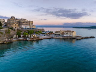 Faliraki, beach and restaurant, Corfu town, Corfu Island, Ionian islands, Greece