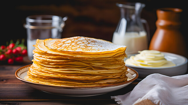 Des cr&ecirc;pes faites maison pour la chandeleur.