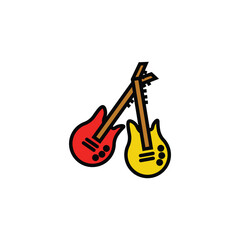 Naklejka premium rock guitar vector type icon