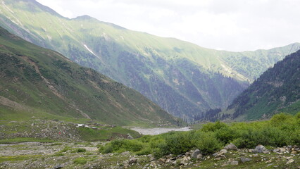 Obraz premium Beautiful high altitude, alpine mountain landscape of Neelum Valley, Azad Kashmir,