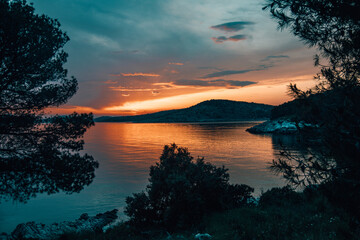 Fototapeta na wymiar Beautiful sunset in Šibenik Croatia