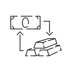 Gold bullion line icon. linear style sign for mobile concept and web design. Gold bar ingot outline vector icon. Symbol, logo illustration. Pixel perfect vector graphics