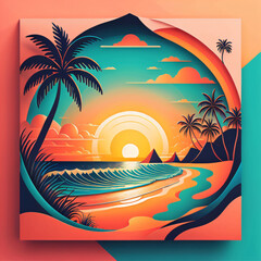 beach with palm trees