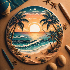 tropical island with palm trees