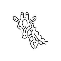 Safari line icon. Wildlife African silhouettes with African wild animals in different habitats. Safari park tour tourists