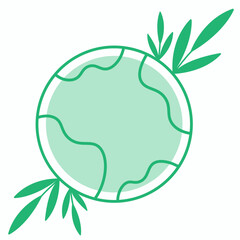 Green vegan icon. Bio, ecology and organic logo and badge, label.Vector illustration.