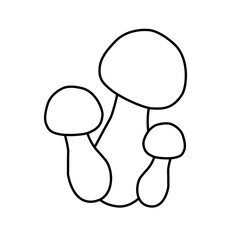 Fototapeta premium Mushrooms in doodle style