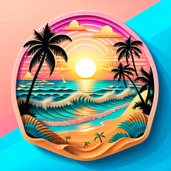 beach with palm trees