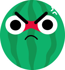 Watermelon Face Over Angry