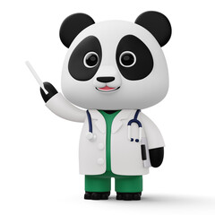 Cute doctor panda, 3d cartoon panda character, 3d rendering © Thanasantipan