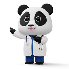 Cute doctor panda, 3d cartoon panda character, 3d rendering © Thanasantipan