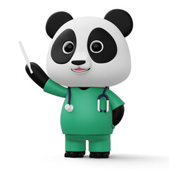 Cute doctor panda, 3d cartoon panda character, 3d rendering © Thanasantipan