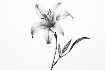 Delicate Flowers Unveiled: Minimalist Sketches Celebrating Subtle Elegance, generative AI