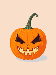 Halloween Pumpkin Element Vector Isolated Illustration. Autumn Pumpkin Icons Monsters Faces. Treat or Trick Fantasy Fun Party Celebration. Adobe Illustrator Artwork