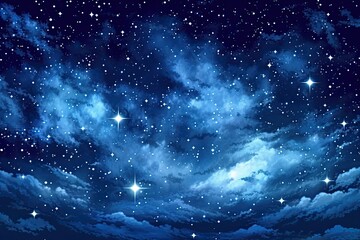 Glittering Stars Illuminate the Celestial Night Sky: Silent Witnesses to the Universe's Mysteries, generative AI