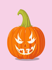 Halloween Pumpkin Element Vector Isolated Illustration. Autumn Pumpkin Icons Monsters Faces. Treat or Trick Fantasy Fun Party Celebration. Adobe Illustrator Artwork