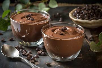 Delicious chocolate pudding generative AI