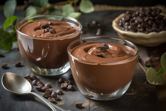 Delicious chocolate pudding generative AI