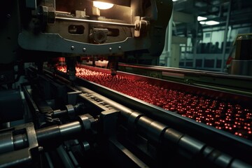 Manufacture of shells and cartridges on the assembly line of a military plant