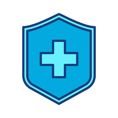 
Immune system icon. Medical cross on shield. illustration isolated on white background
