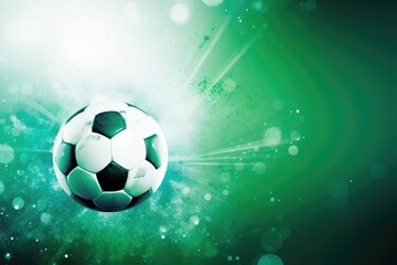 Soccer ball on bright colorful background