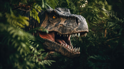 Obraz premium Tyrannosaurus, T-Rex, close-up. Dinosaur, Jurassic Period