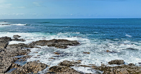 Aerial view of Beautiful rugged shoreline on the west of Donegal Sligo clare cork and mayo on Atlantic Ocean Ireland