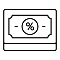 Money Percentage Line Icon