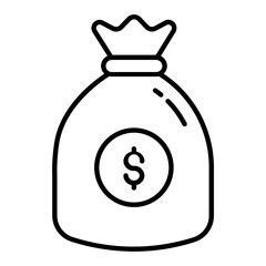 Money Bag Line Icon