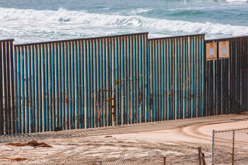 Mexican border line from Tijuana in Mexico