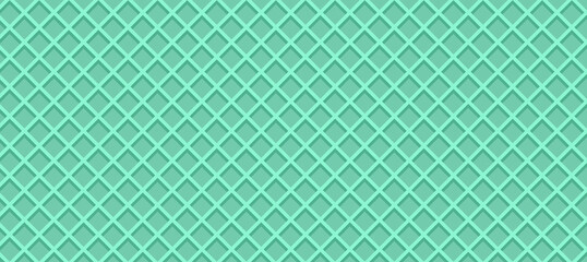 Fototapeta premium Vector illustration Seamless background pattern texture wafer waffle turquoise color. Ice cream cone vector texture.