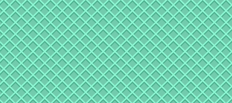 Vector illustration Seamless background pattern texture wafer waffle turquoise color. Ice cream cone vector texture.