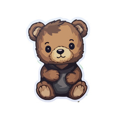 Obraz premium Cute Kawai Bear Sticker 
