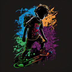 illustration, spectacular print on a t-shirt