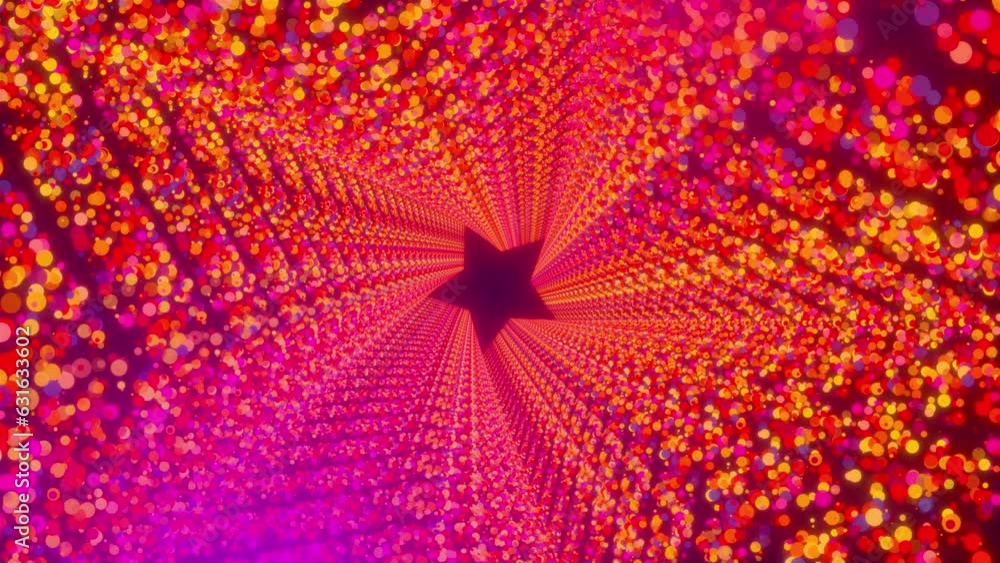 Poster star tunnel with particles. computer generated 3d render