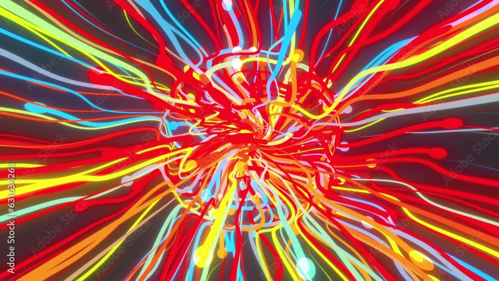 Poster burst particle lines. computer generated 3d render