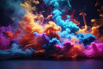 Obraz na płótnie Canvas Colorful Smoke Bomb Wallpaper, Rainbow Colorful Smoke Bomb Background, Smoke Effects Background, Smoke wallpapers, Colorful Smoke Background, Abstract Smoke Wallpapers, AI Generative