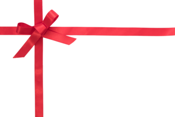 Red ribbon for  anniversary, mother's day, Valentine's Day, or Christmas, with transparencies, PNG format