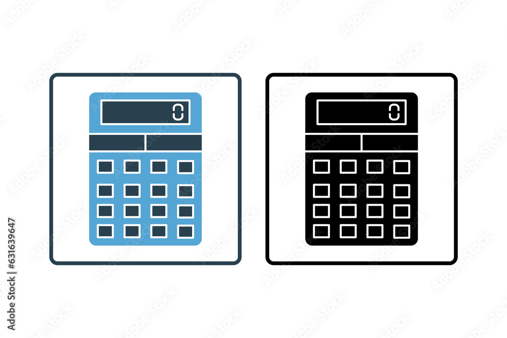 Poster calculator icon. icon related to stationery. solid icon style. simple vector design editable
