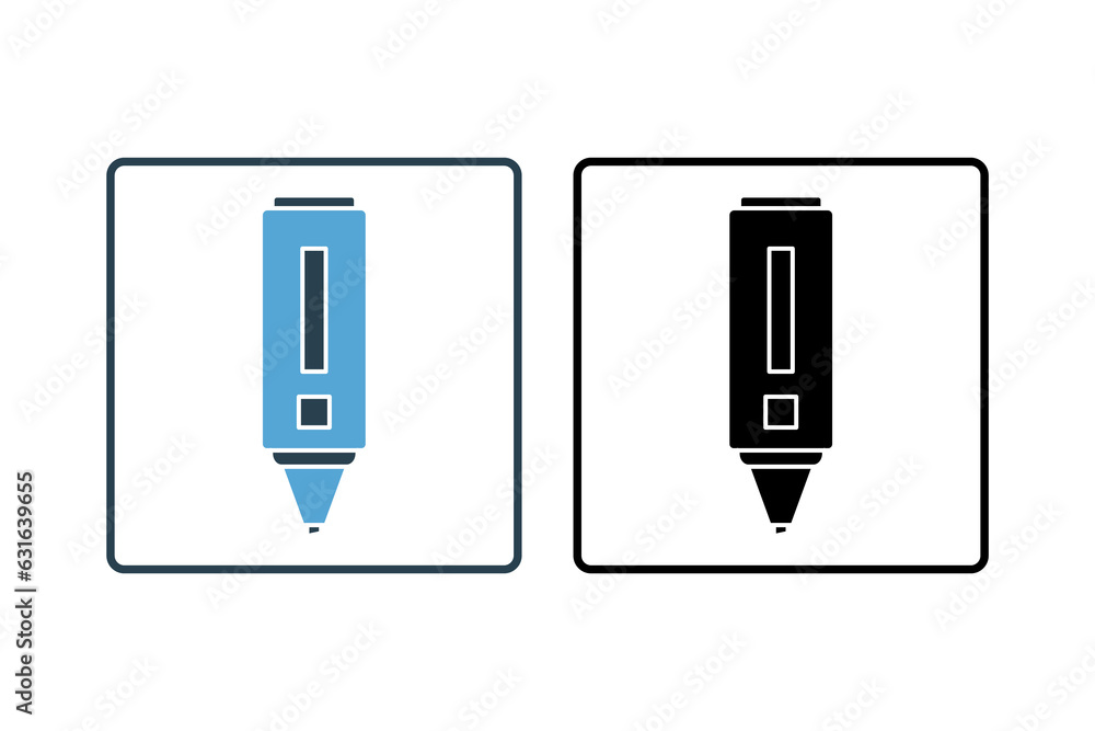 Poster marker icon. icon related to stationery. solid icon style. simple vector design editable