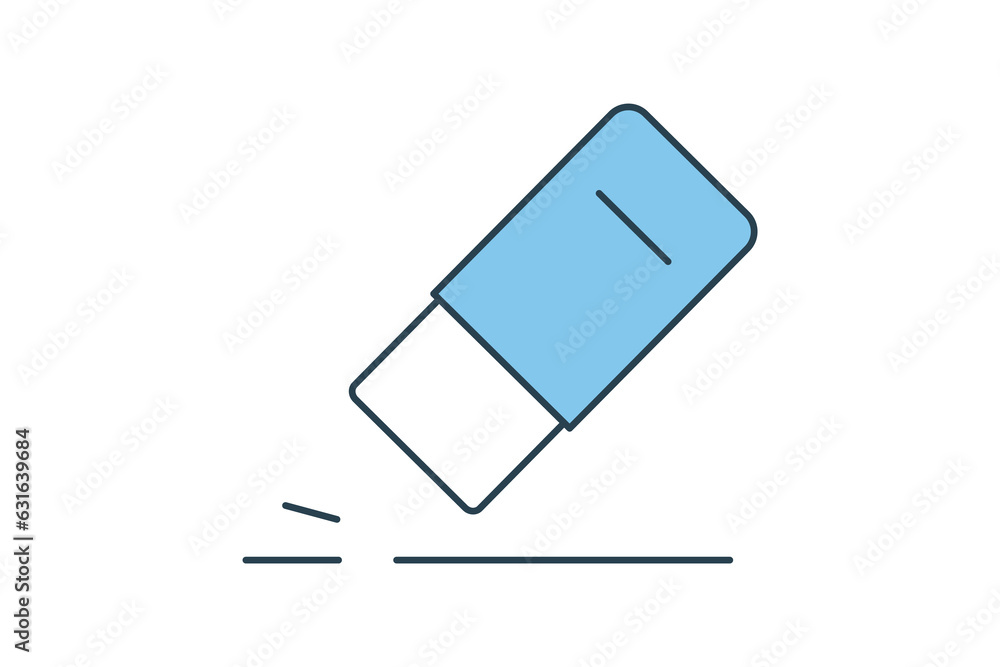 Poster eraser icon. icon related to stationery. flat line icon style. simple vector design editable