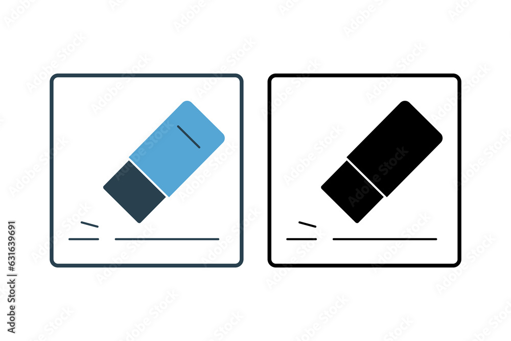 Poster eraser icon. icon related to stationery. solid icon style. simple vector design editable