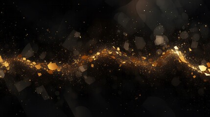 Photo of a stunning gold glitter effect on a sleek black background