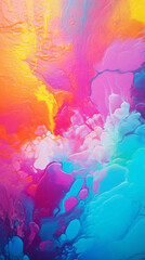 Colorful liquid substance in close-up view