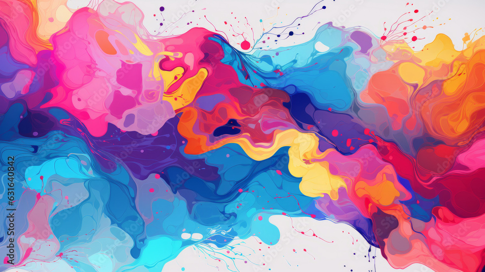 Poster a vibrant and colorful background with a contrasting white element