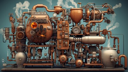 Photo of a computer-generated steam engine, showcasing the power and beauty of this iconic machine