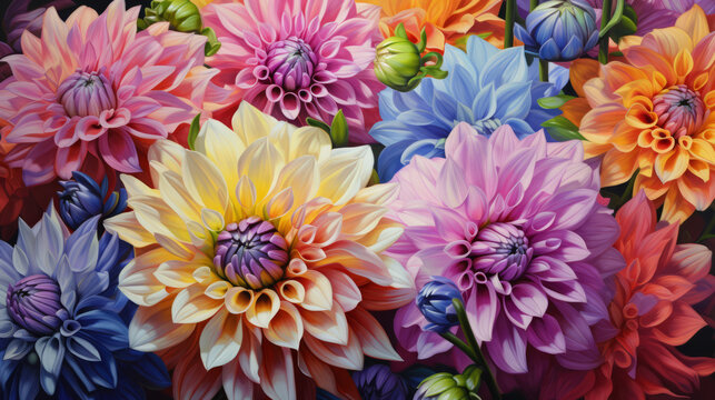 A vibrant bouquet of colorful flowers